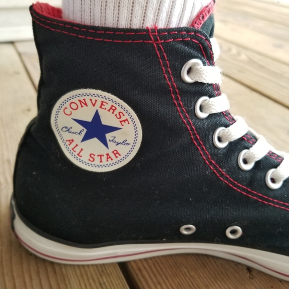 Converse Chuck Taylor All Star High Top Sneakers Black and Red Men's Size 10 - Picture 6 of 15